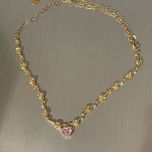 Gold rose necklace